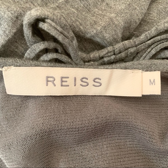 REISS Jersey Knit Shredded Back Grey Dress - Picture 2 of 11